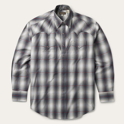 Smoke Ombre Western Shirt Grey