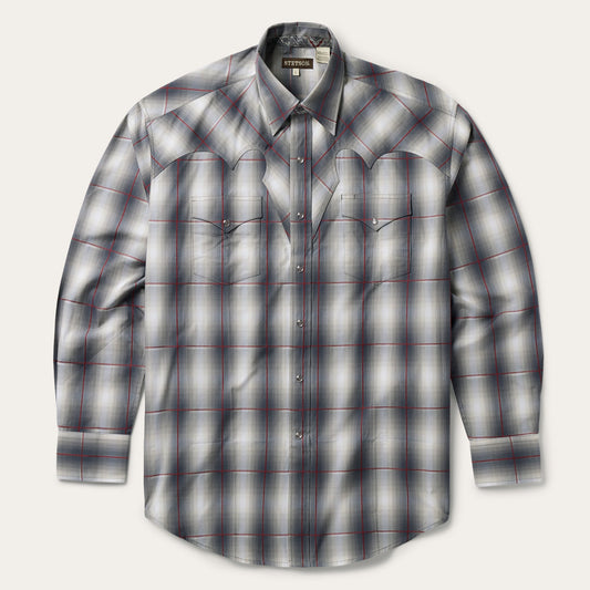 Smoke Ombre Western Shirt Grey