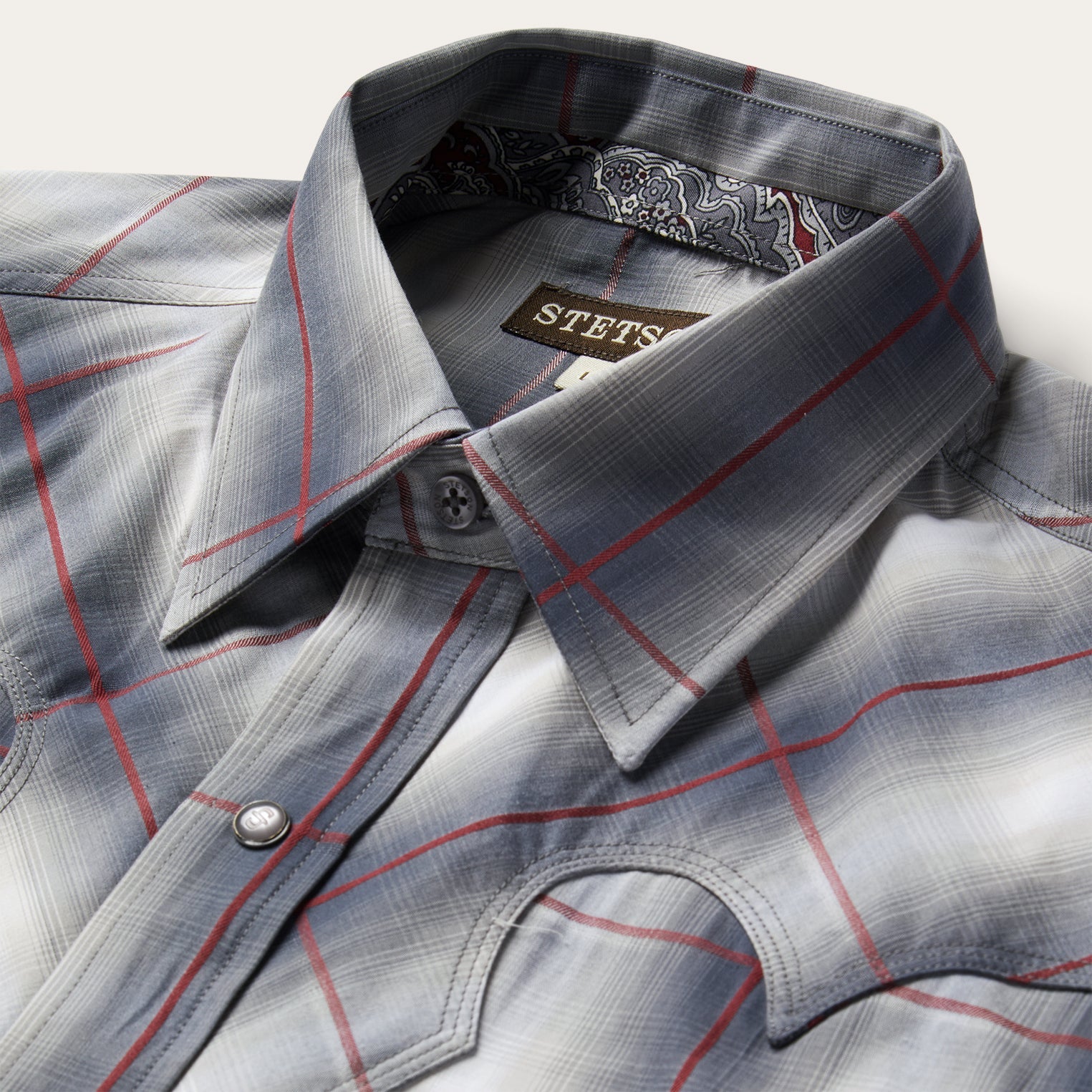 Smoke Ombre Western Shirt Grey