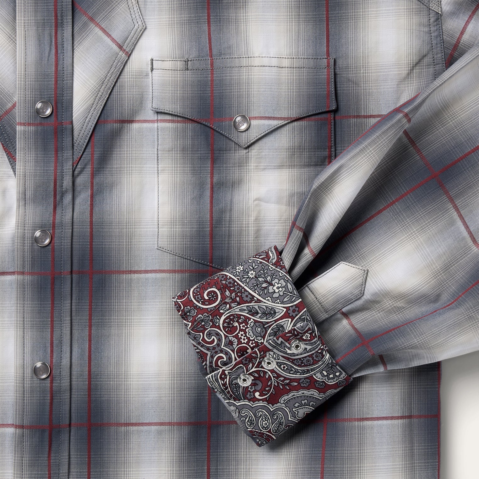 Smoke Ombre Western Shirt Grey