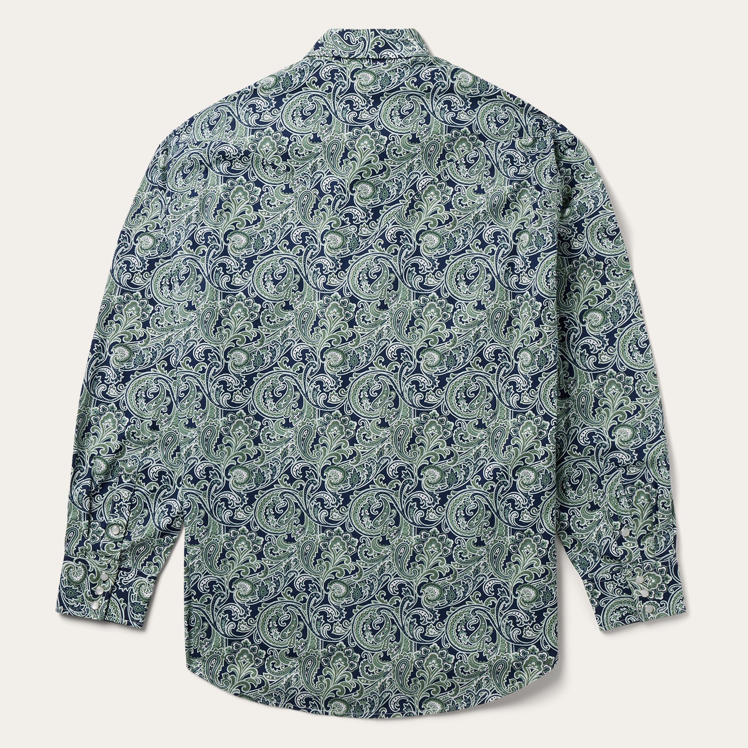 Greenspring Paisley Print Western Shirt Blue