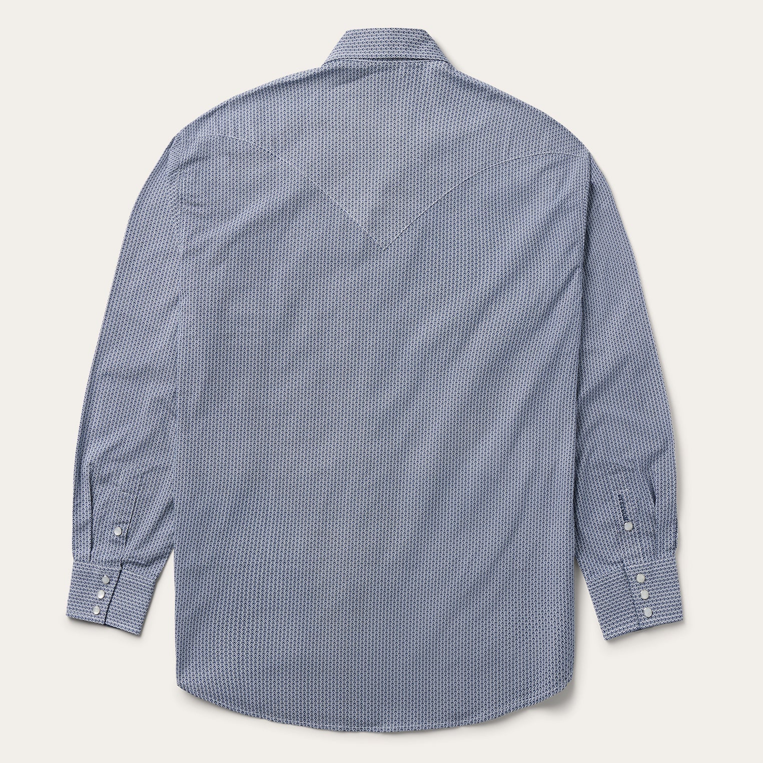 Blue Deco Geo Print Western Shirt Blue