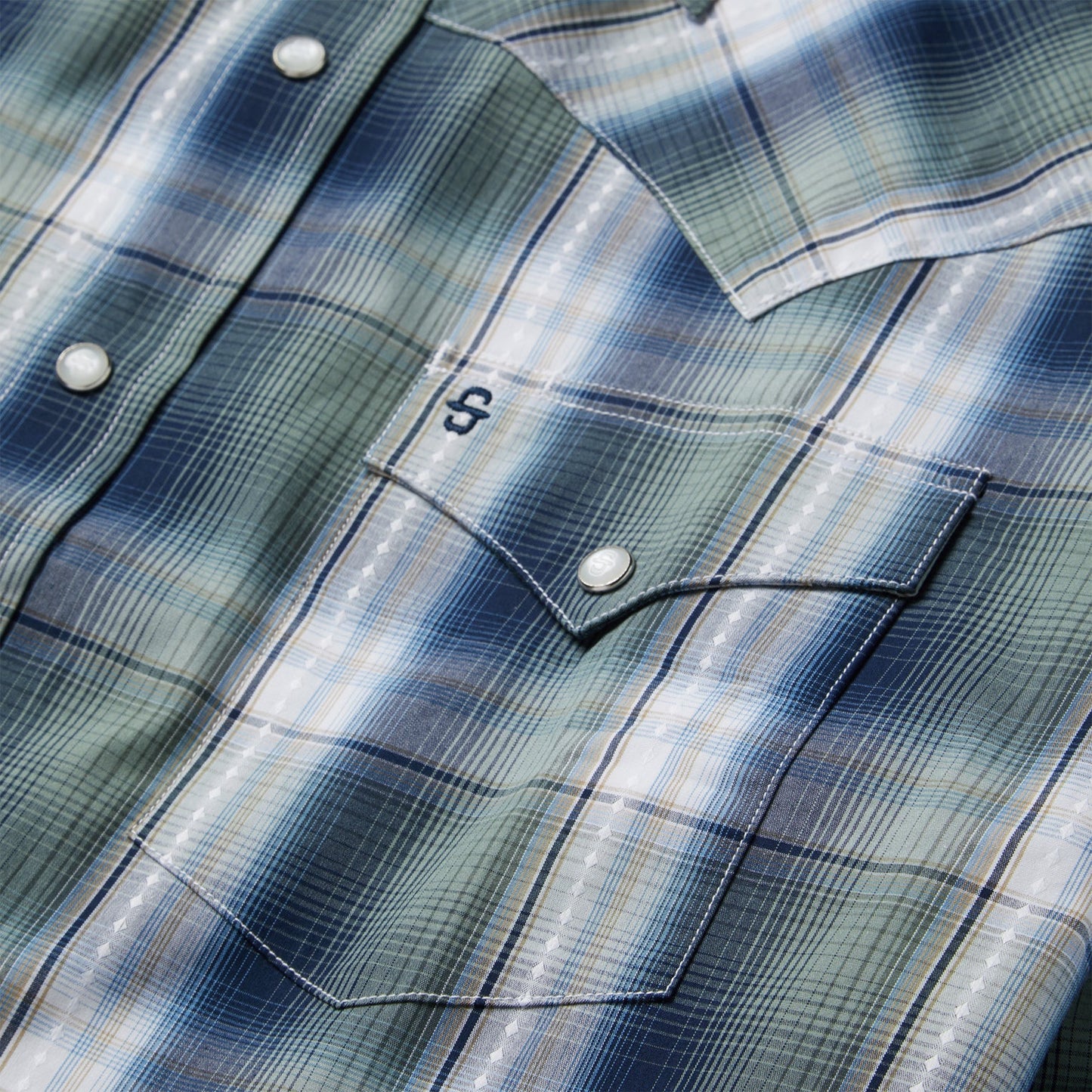 Lucky Diamond Plaid Western Shirt Green