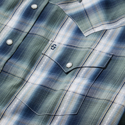 Lucky Diamond Plaid Western Shirt Green