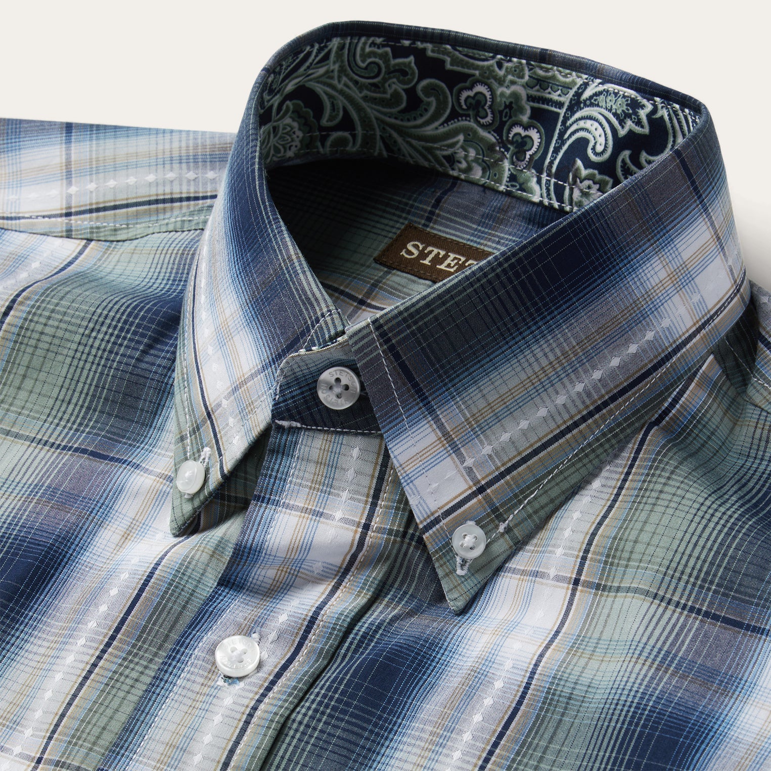 Lucky Diamond Plaid Button Front Shirt Green