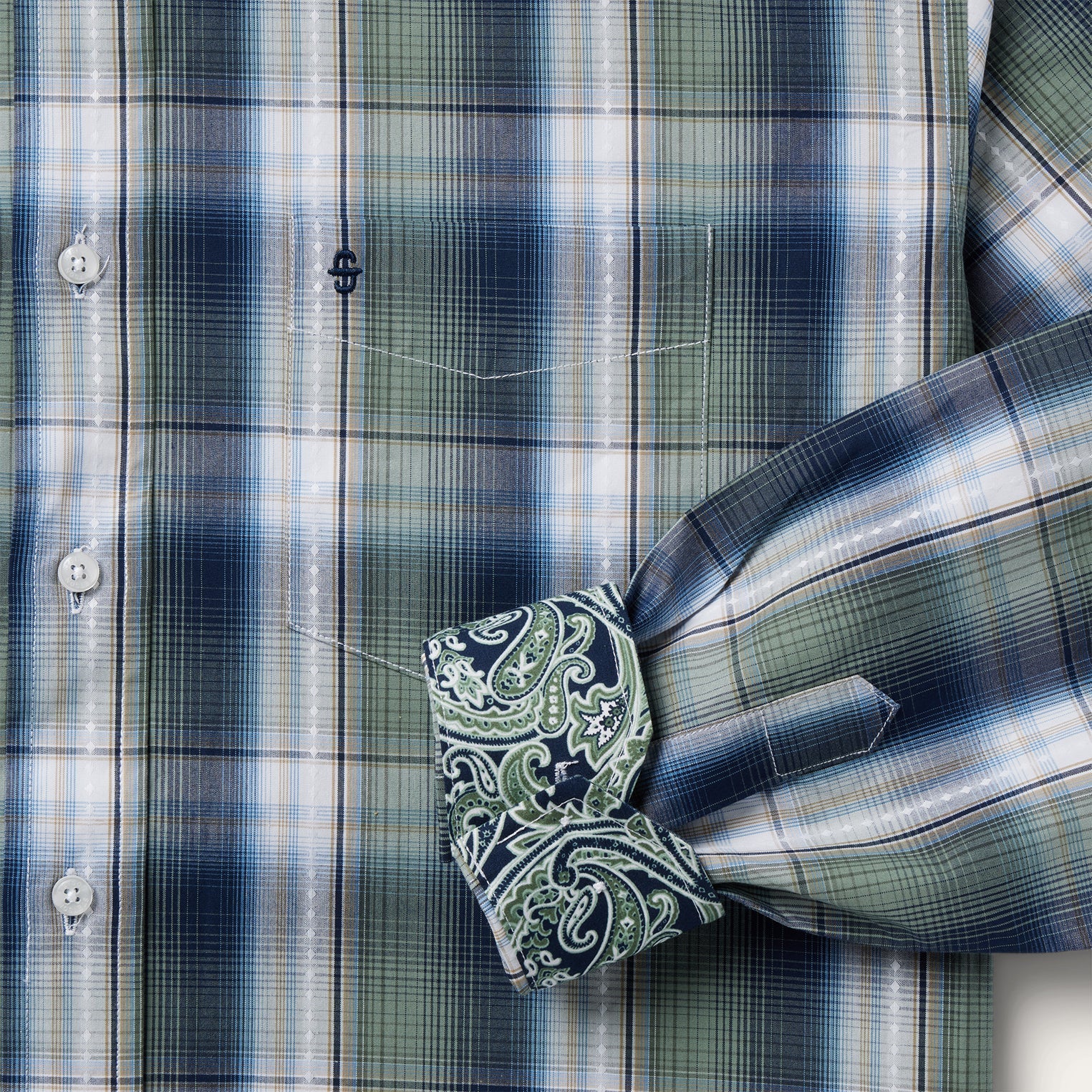 Lucky Diamond Plaid Button Front Shirt Green