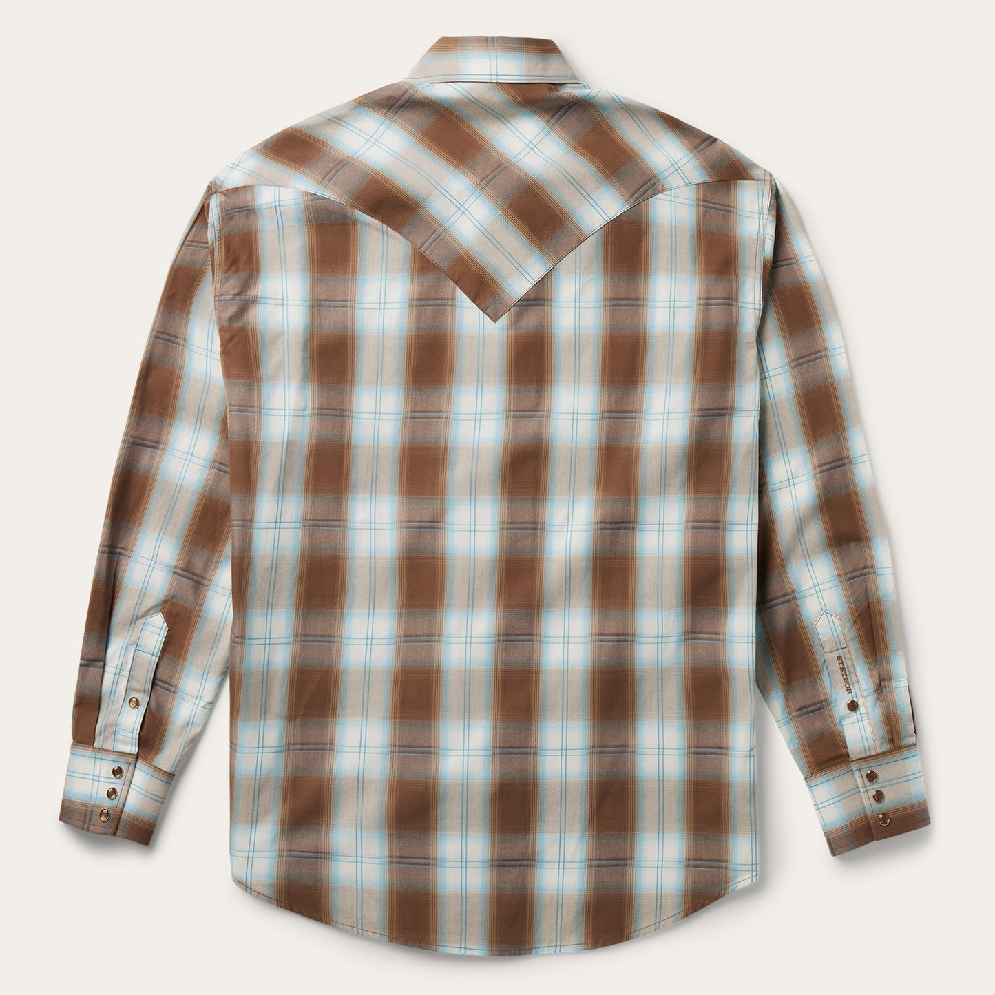 Sand Ombre Plaid Western Shirt Brown