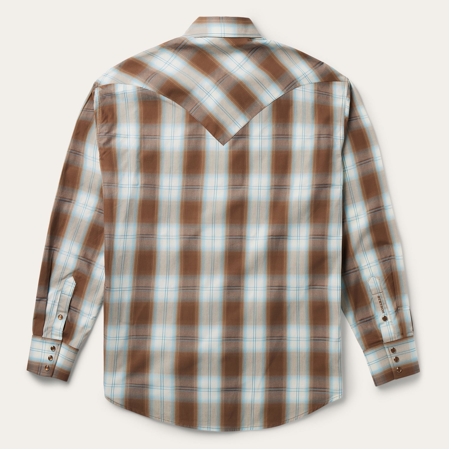 Sand Ombre Plaid Western Shirt Brown