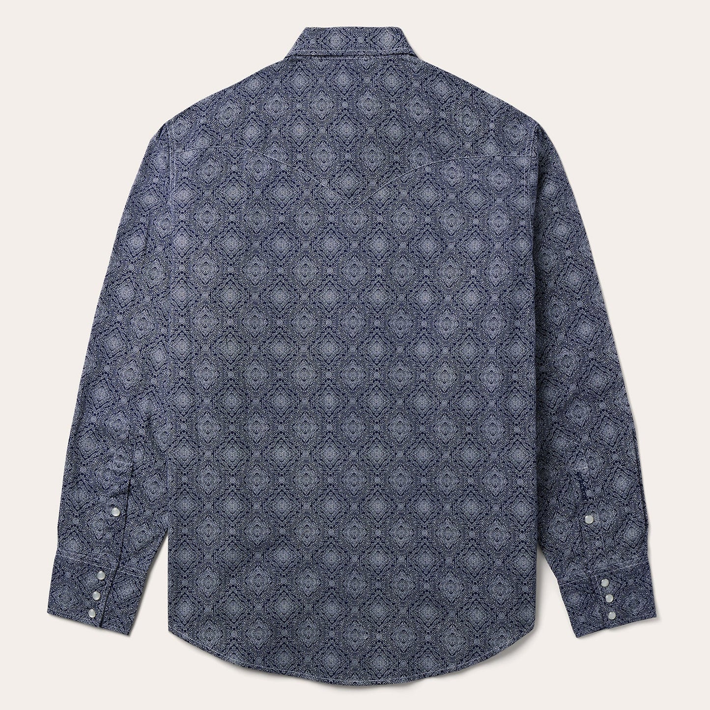 Blue Medallion Print Western Shirt Blue