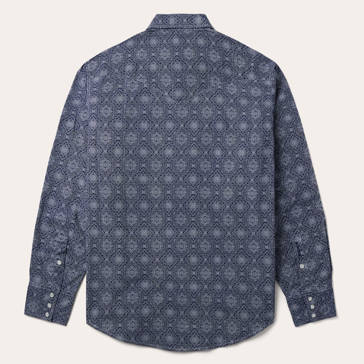Blue Medallion Print Western Shirt Blue