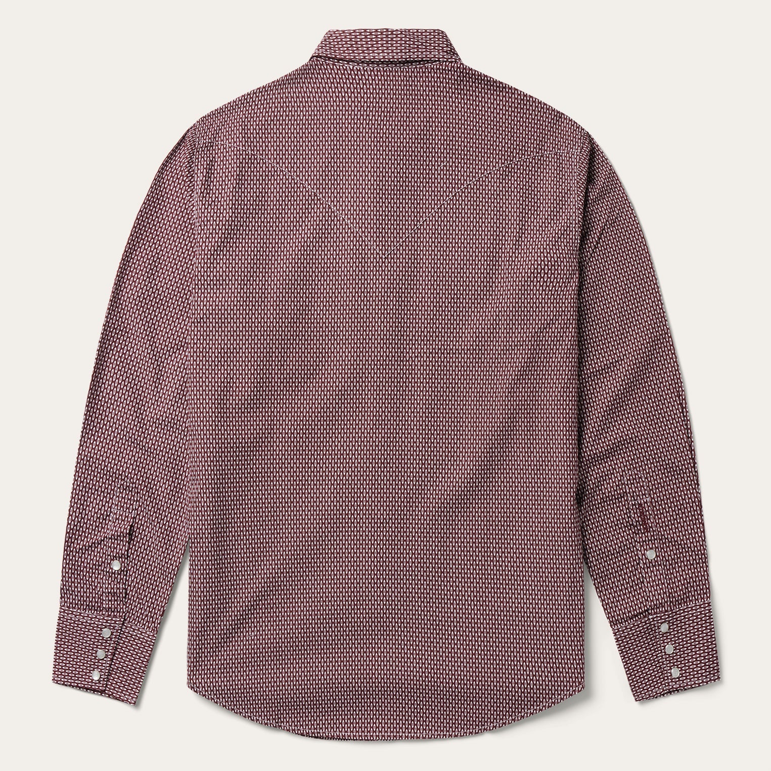 Broken Diamond Print Western Shirt Red