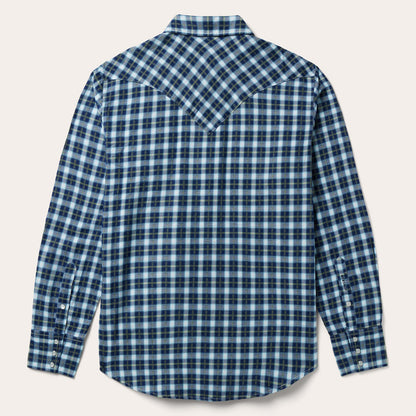 Plaid Twill Dobby Western Shirt Blue