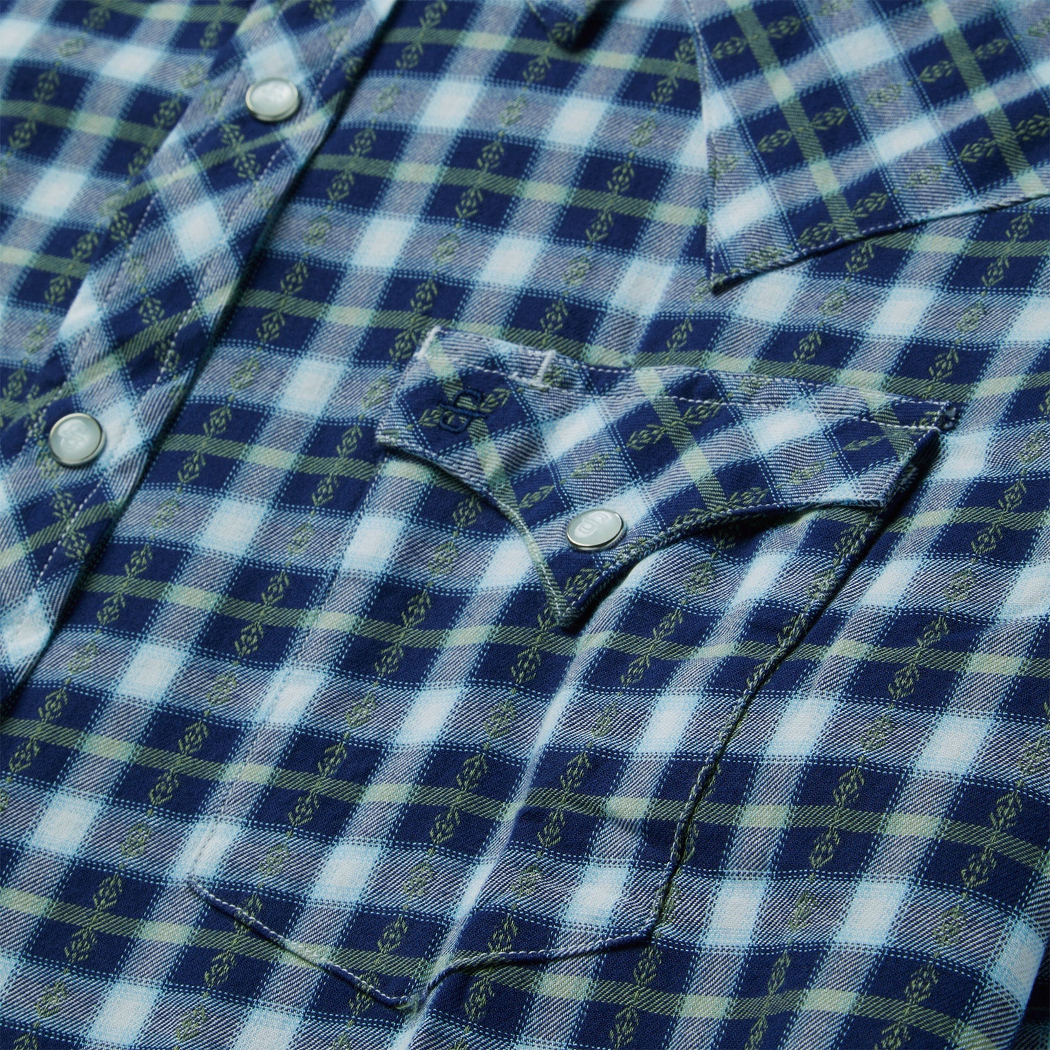 Plaid Twill Dobby Western Shirt Blue