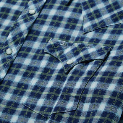 Plaid Twill Dobby Western Shirt Blue