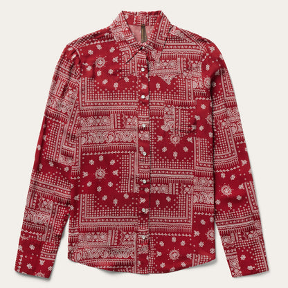 Red Bandana Patchwork Shirt Red