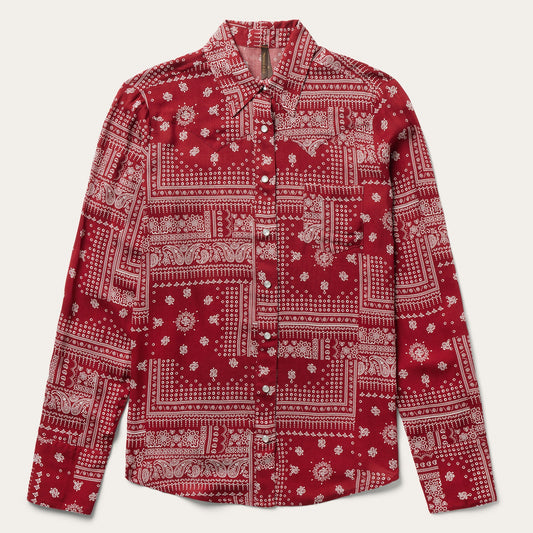 Red Bandana Patchwork Shirt Red