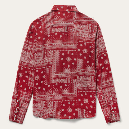 Red Bandana Patchwork Shirt Red