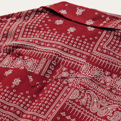 Red Bandana Patchwork Shirt Red