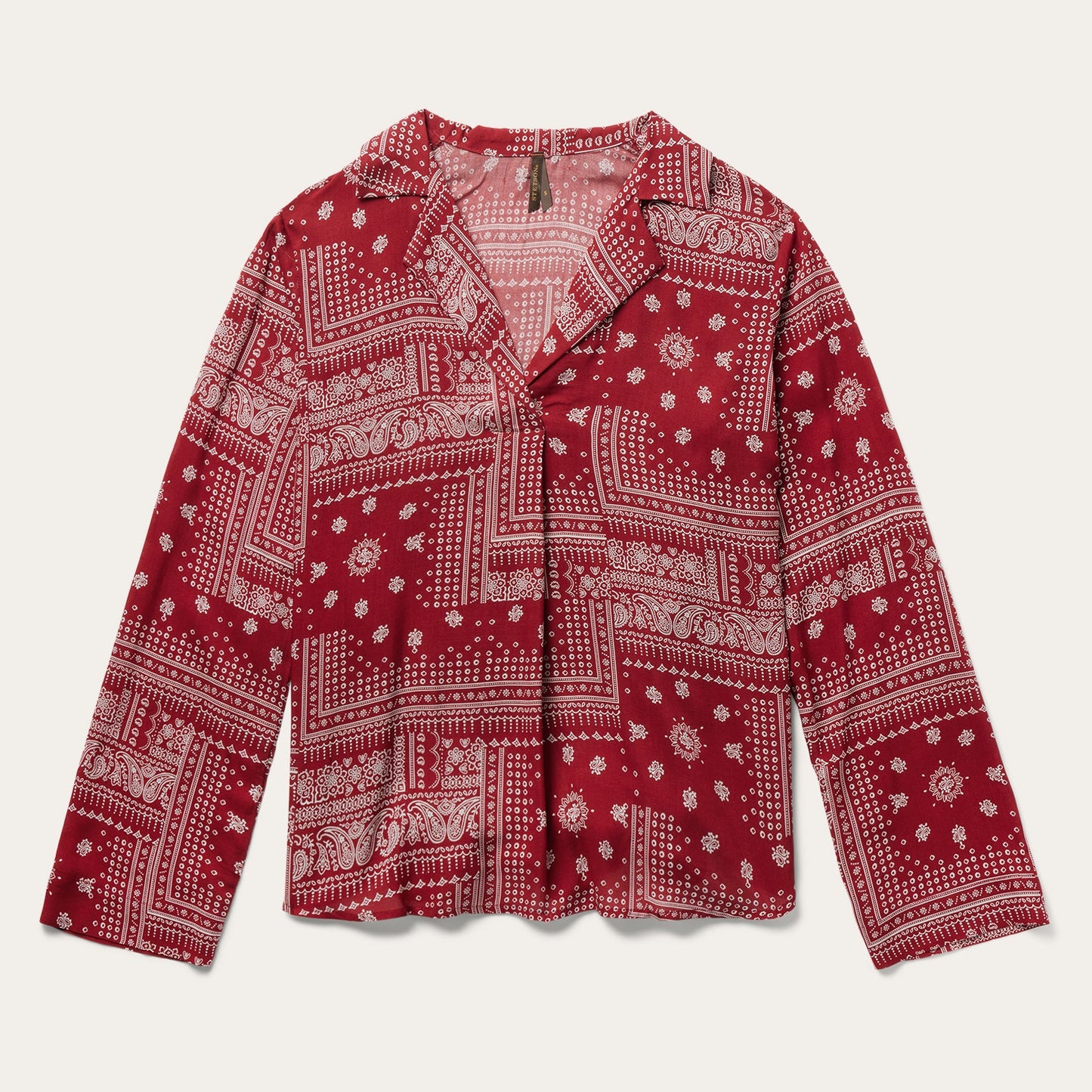 Red Bandana Patchwork Blouse Red