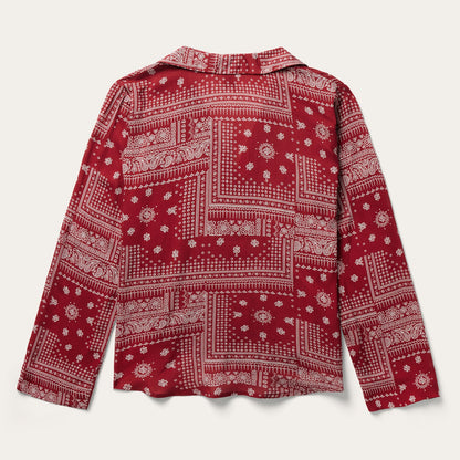 Red Bandana Patchwork Blouse Red
