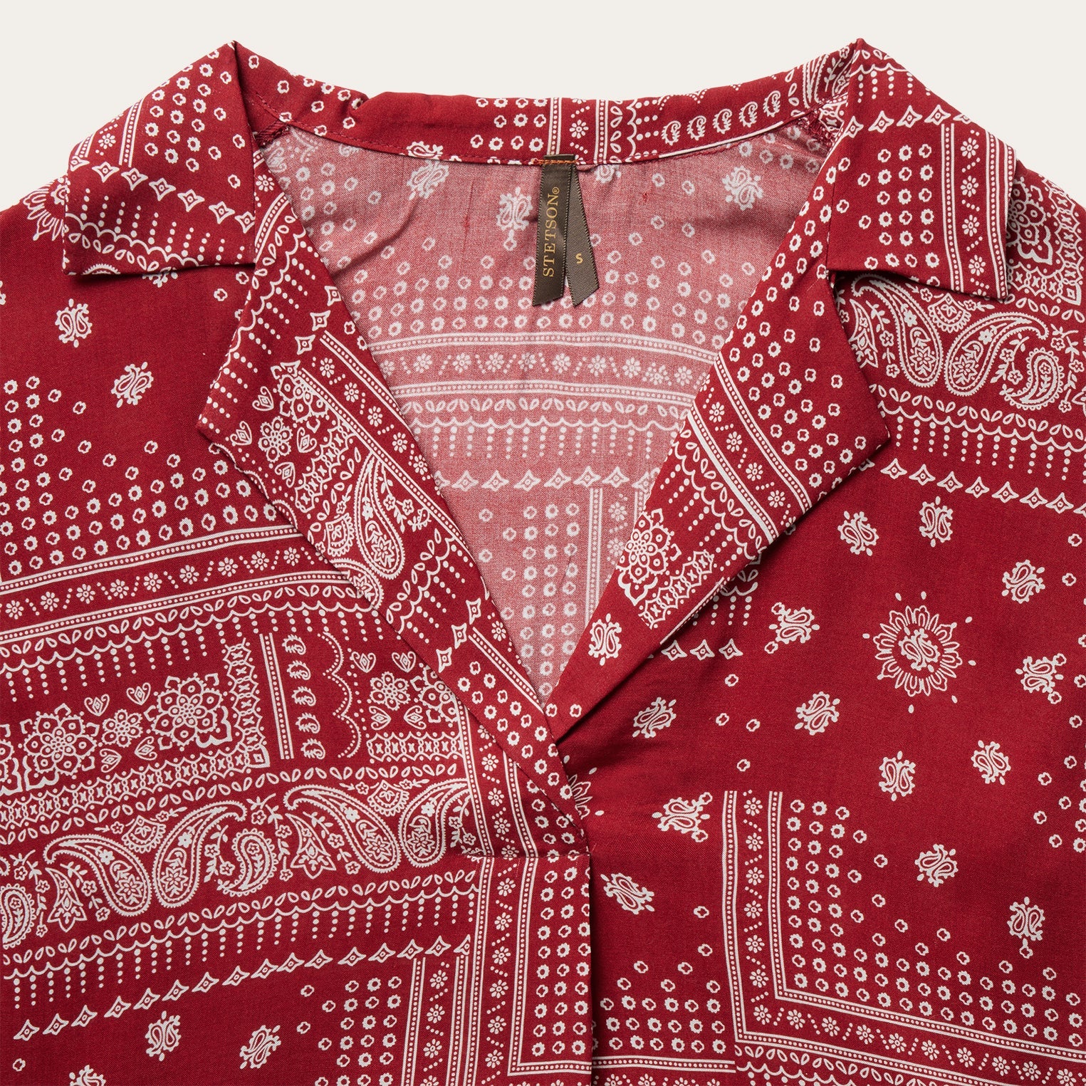 Red Bandana Patchwork Blouse Red