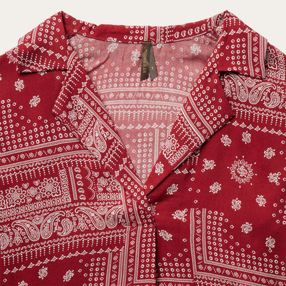 Red Bandana Patchwork Blouse Red
