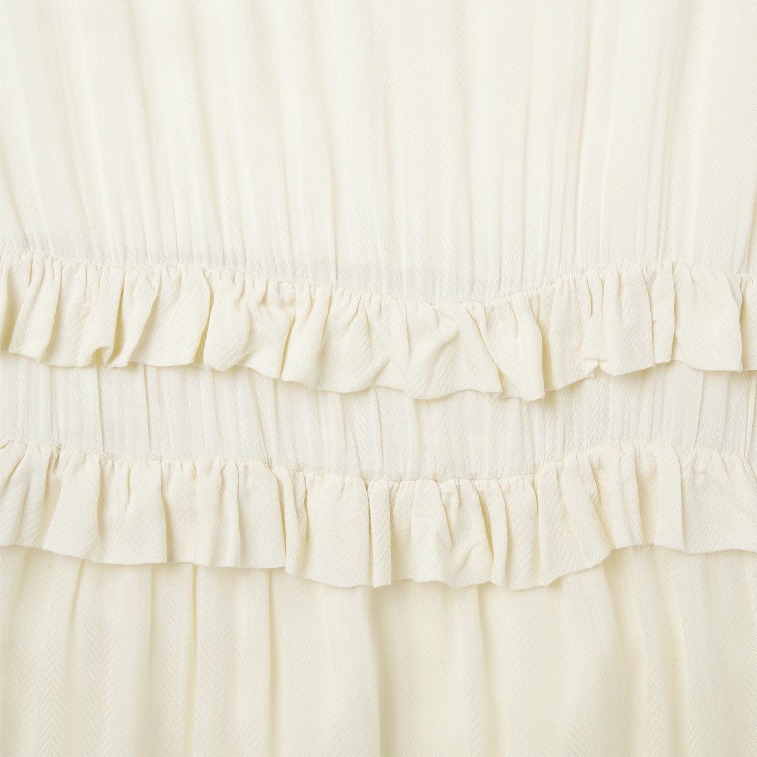 Cream Herringbone Dress White