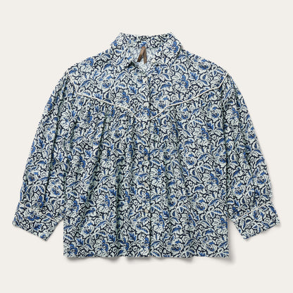 Indigo Tapestry Print Blouse Blue