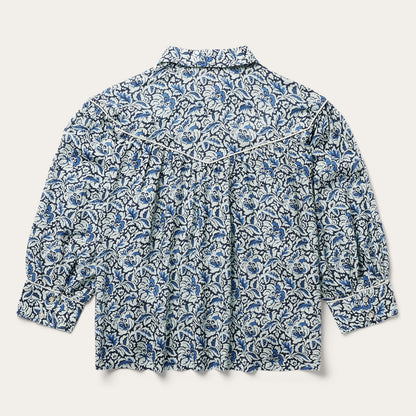 Indigo Tapestry Print Blouse Blue
