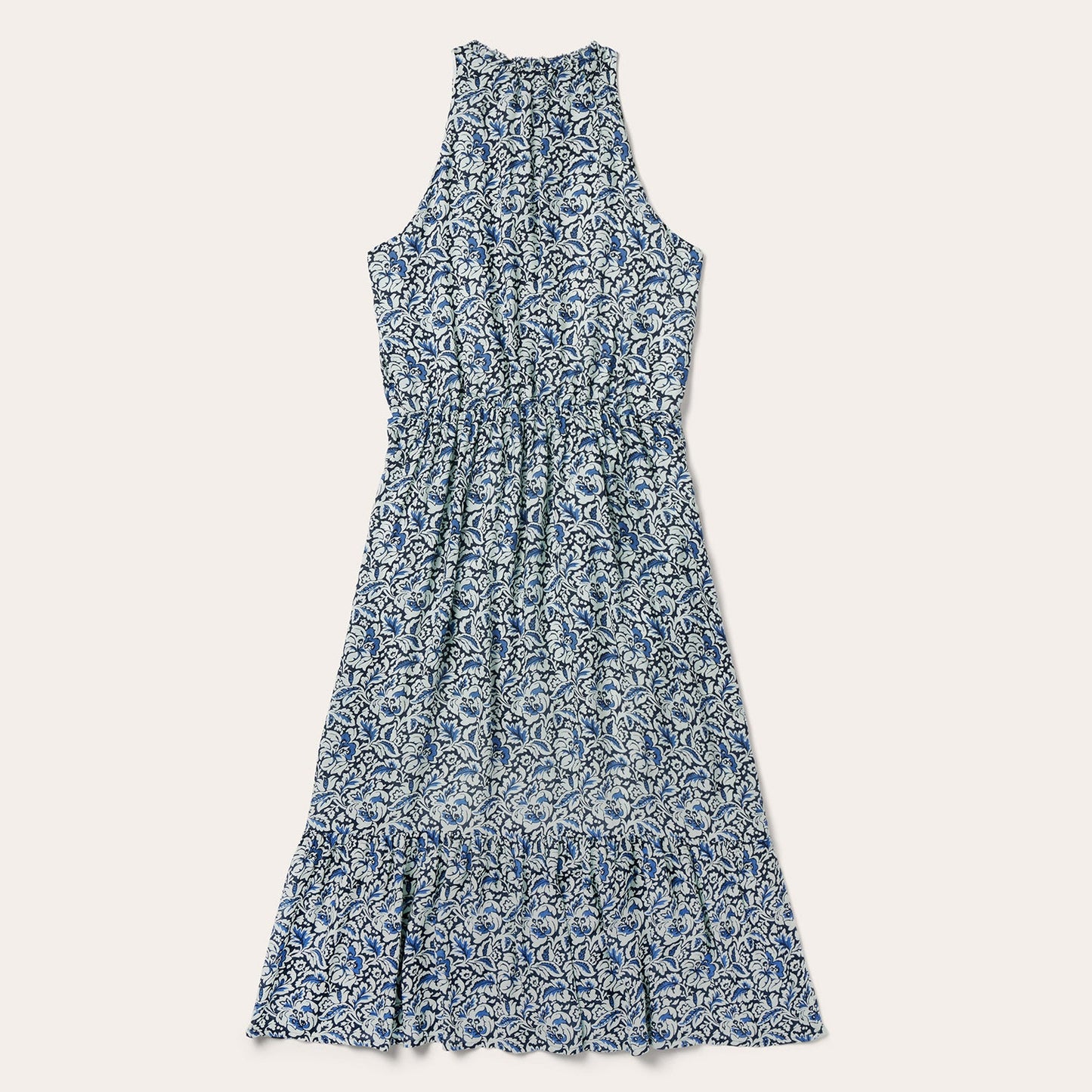 Indigo Tapestry Print Prairie Dress Blue