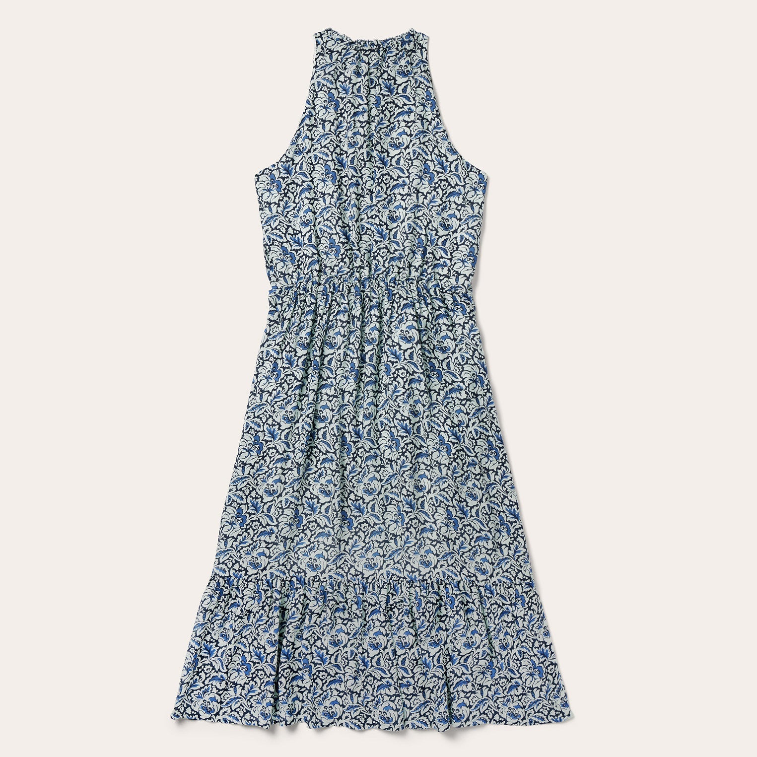 Indigo Tapestry Print Prairie Dress Blue