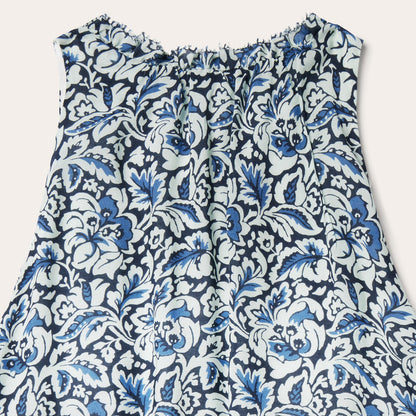 Indigo Tapestry Print Prairie Dress Blue