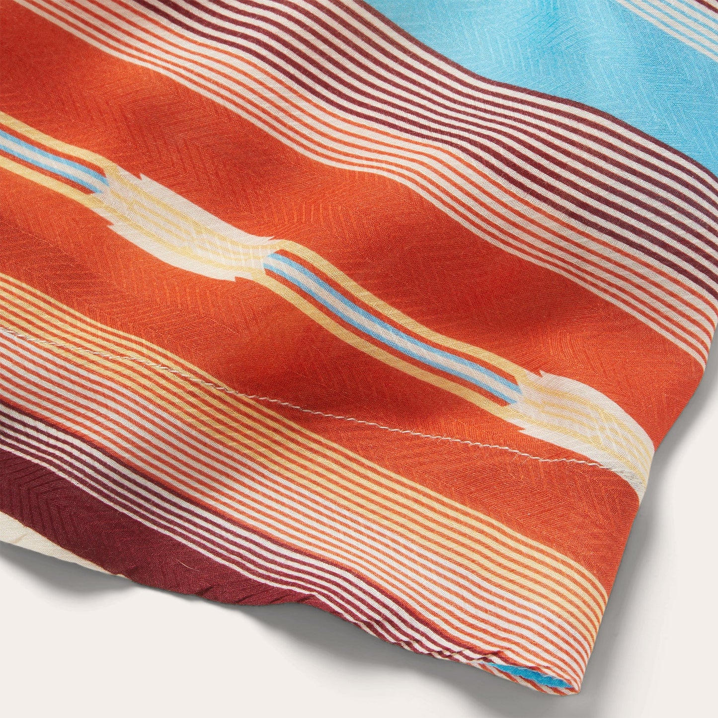 Sunset Serape Print Rayon Herringbone Wrap Front Dress Multi