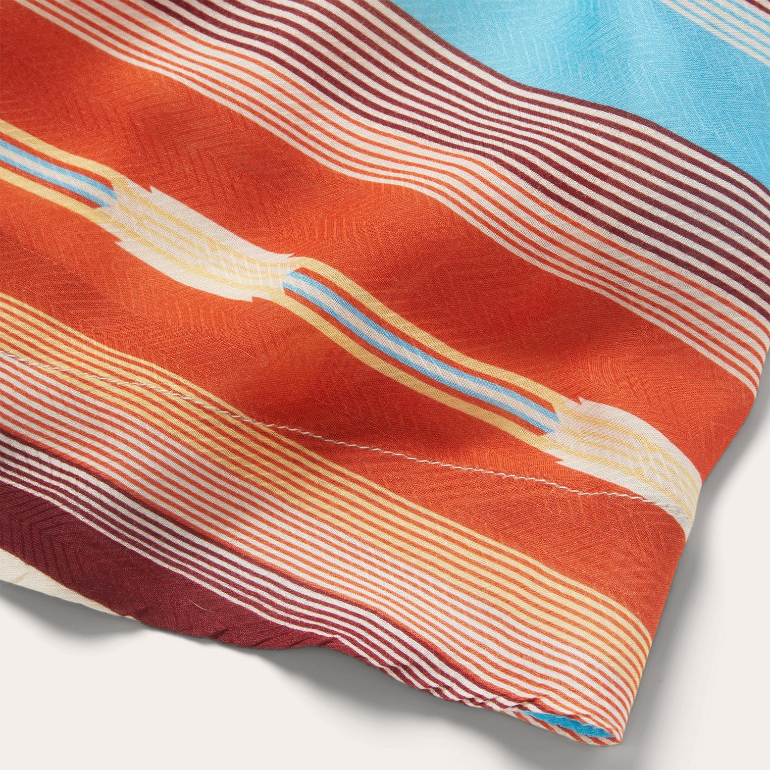 Sunset Serape Print Rayon Herringbone Wrap Front Dress Multi