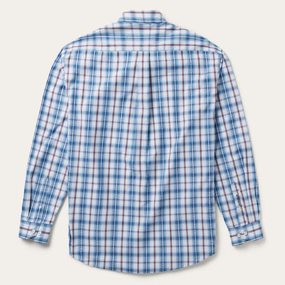 Blue Diamond Dobby Plaid Shirt Blue