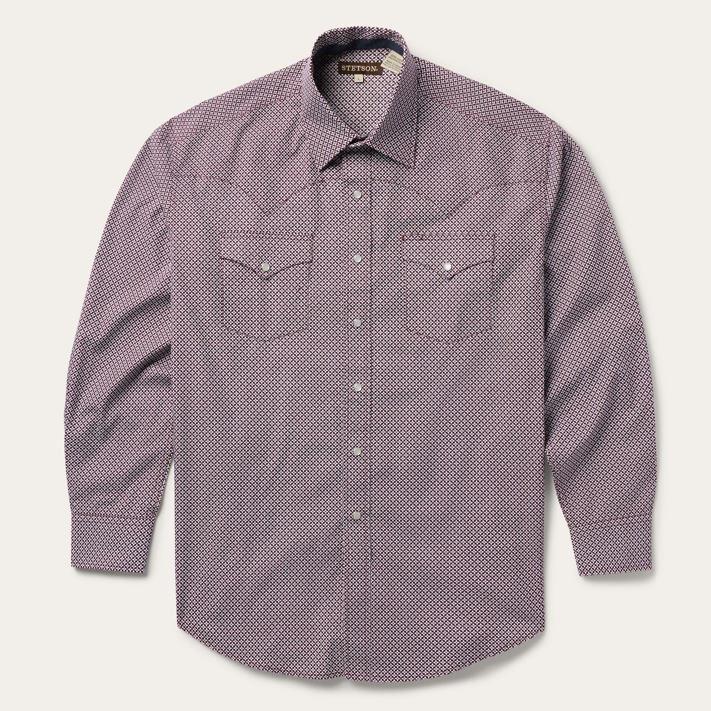 Four Point Geo Print Western Shirt Blue