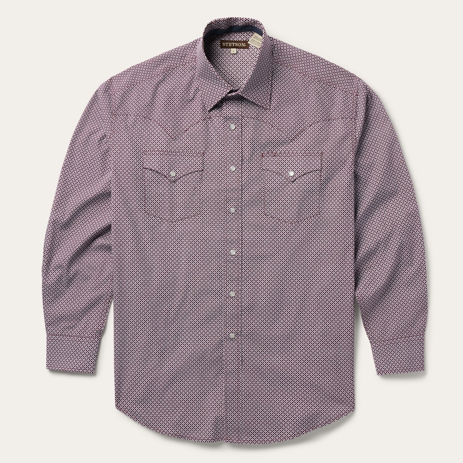 Four Point Geo Print Western Shirt Blue