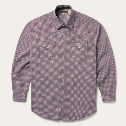 Four Point Geo Print Western Shirt Blue