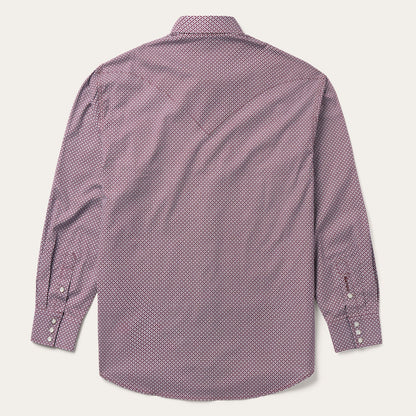 Four Point Geo Print Western Shirt Blue