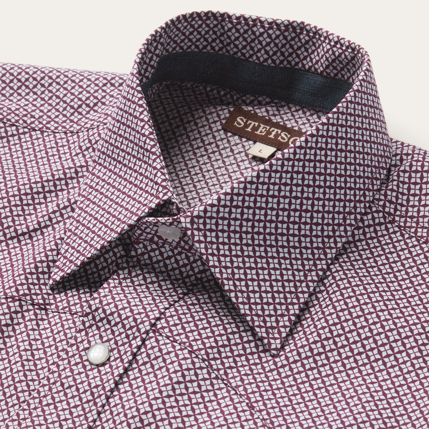 Four Point Geo Print Western Shirt Blue