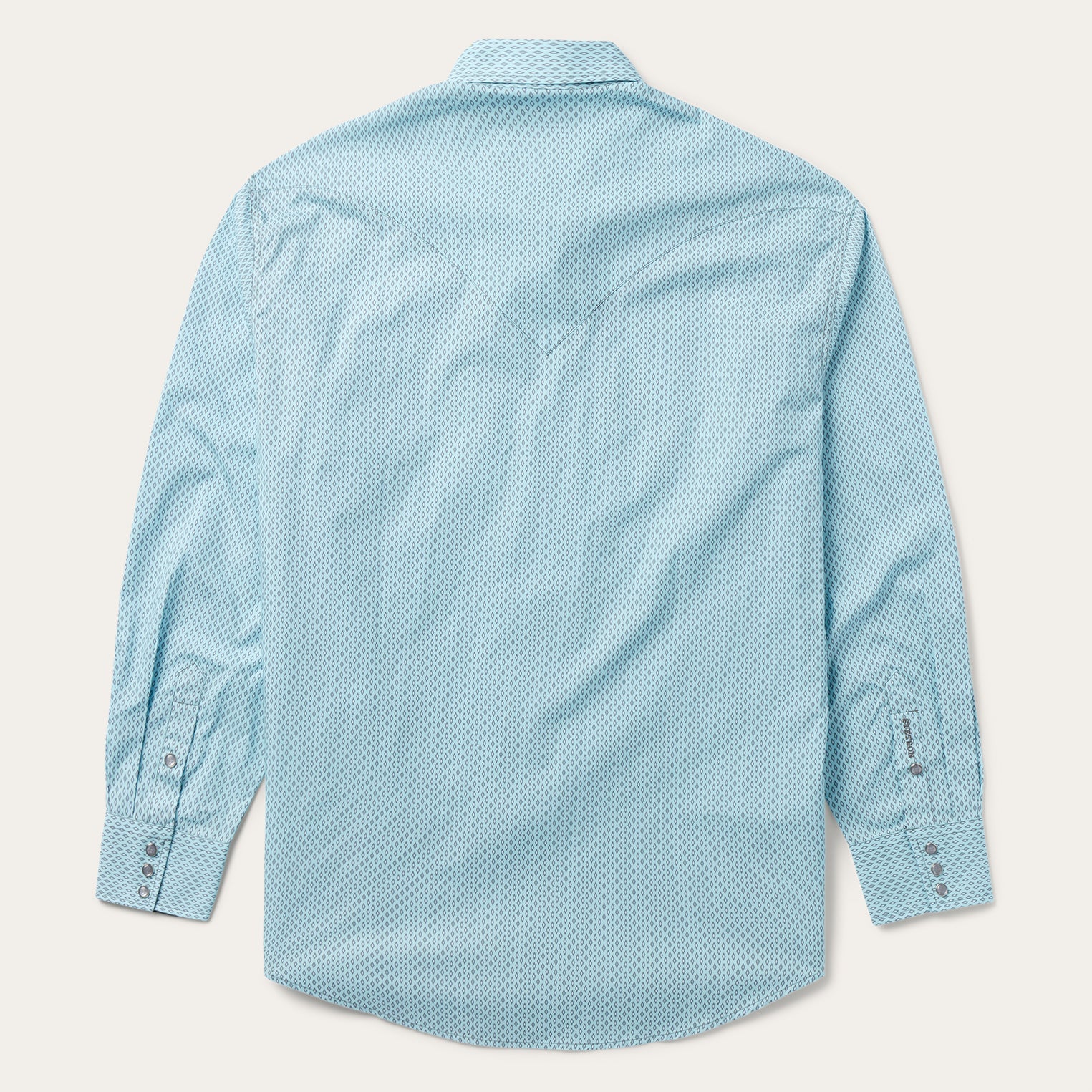 Silver Diamond Neat Print Western Shirt Blue