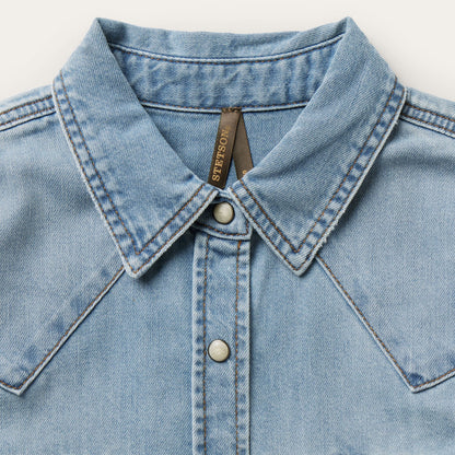 Loose Fit Denim Shirt Blue