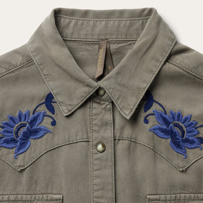 Olive Twill Western Shirt Green