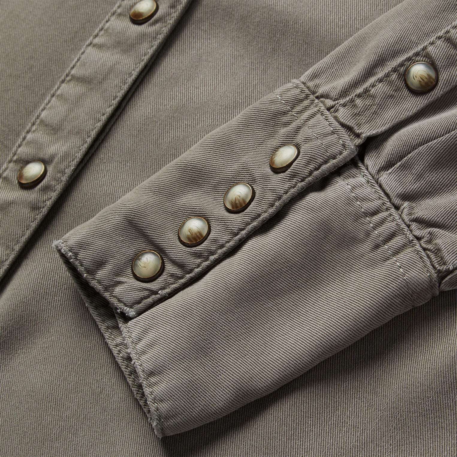 Olive Twill Western Shirt Green