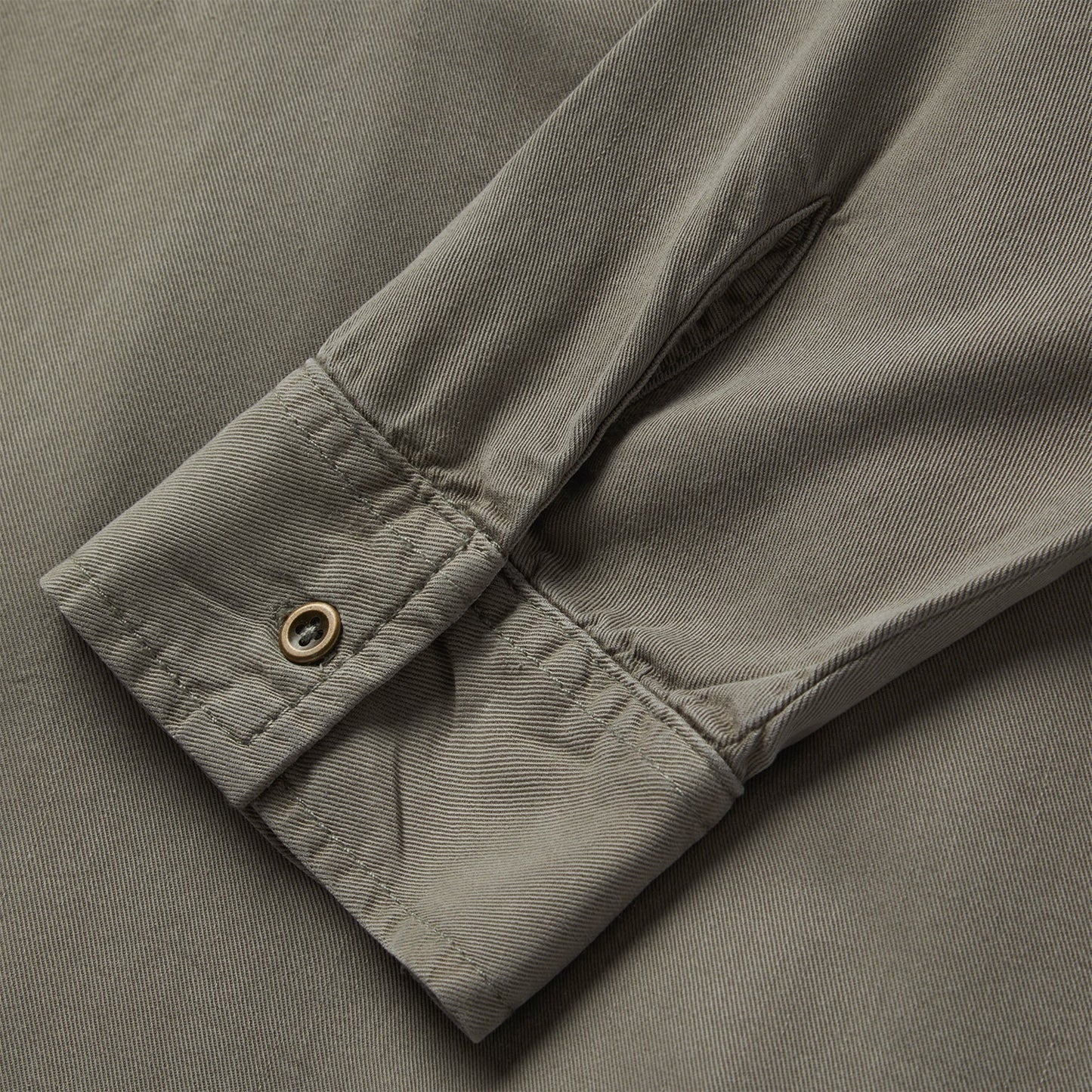 Olive Twill Peasant Blouse Green