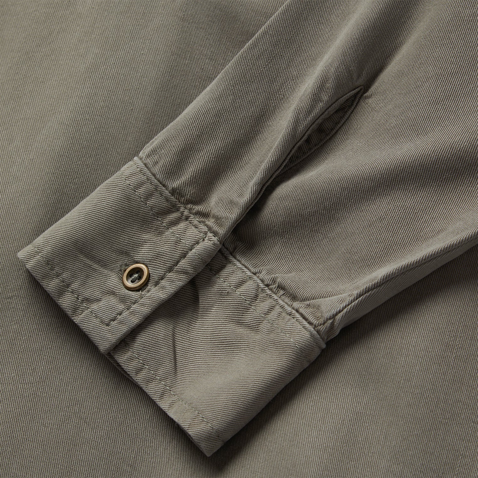 Olive Twill Peasant Blouse Green
