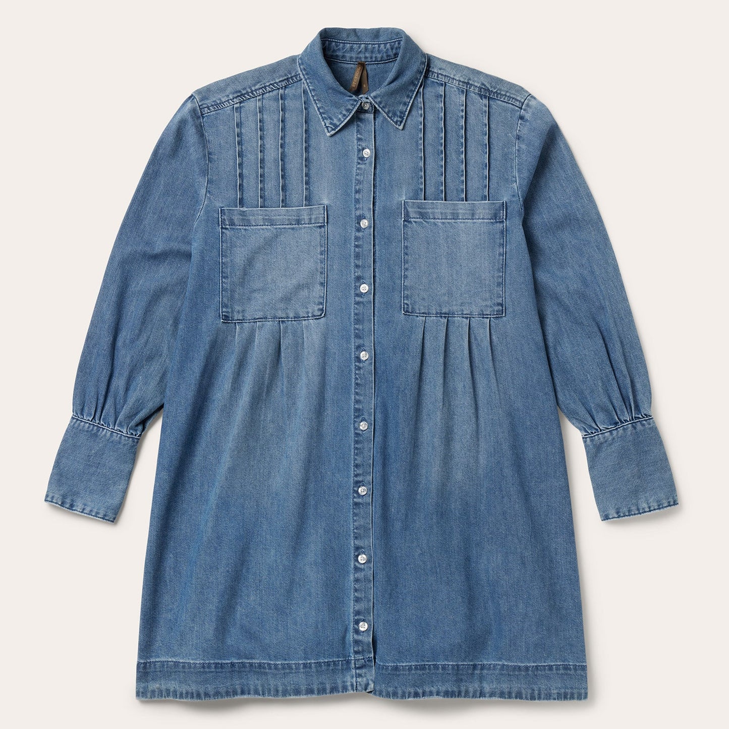 Denim Button Front Shirt Dress Blue