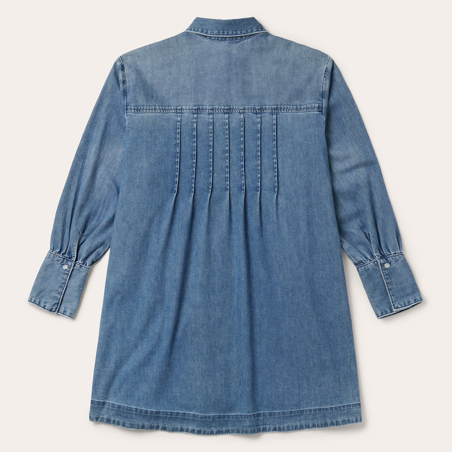 Denim Button Front Shirt Dress Blue