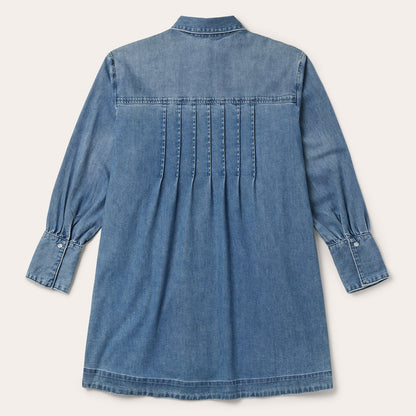 Denim Button Front Shirt Dress Blue