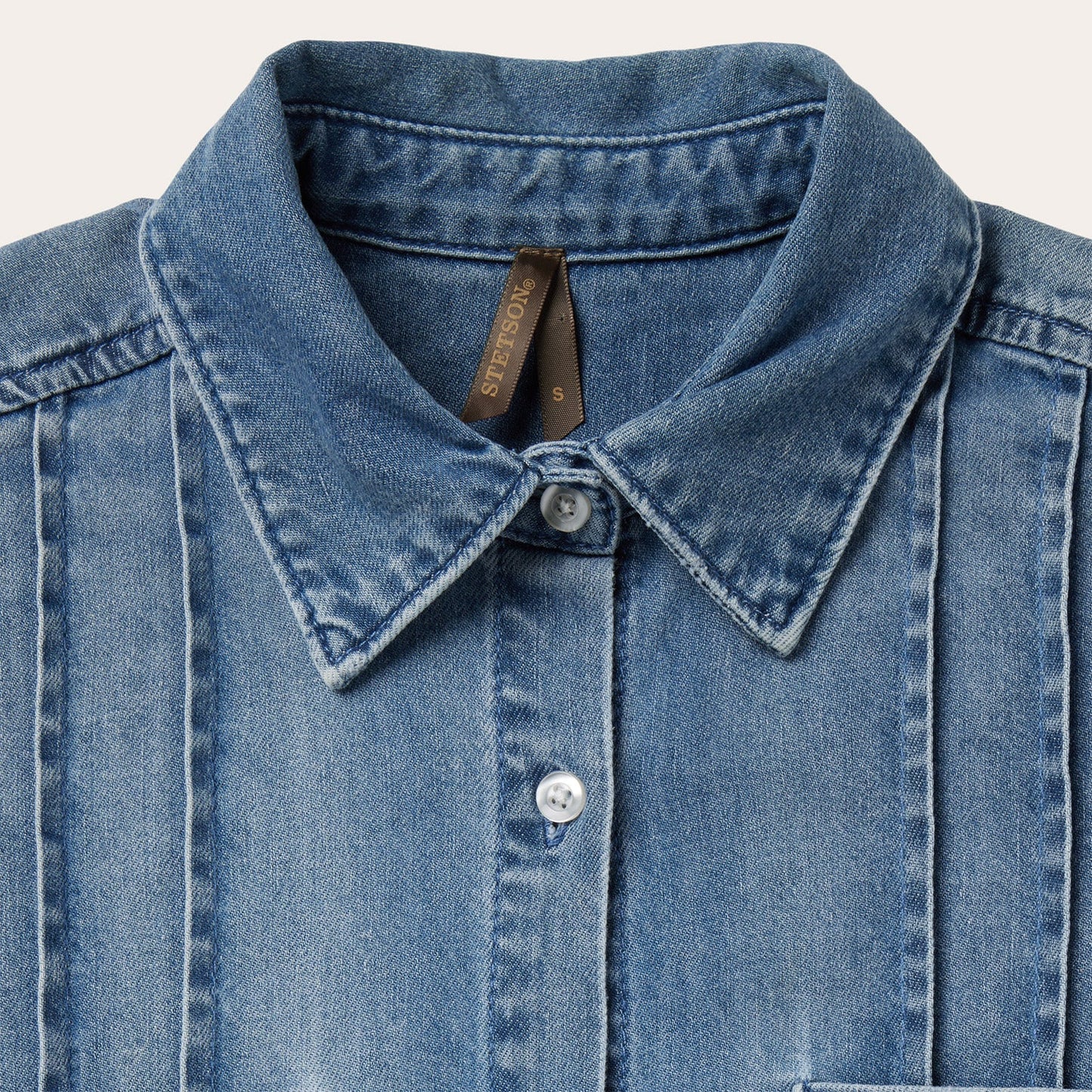 Denim Button Front Shirt Dress Blue